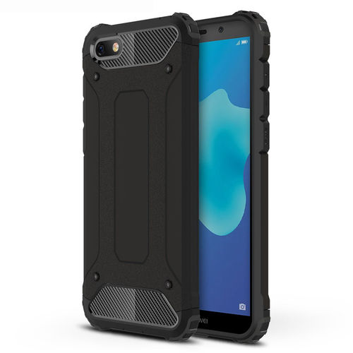 Military Defender Tough Shockproof Case for Huawei Y5 (2018) - Black